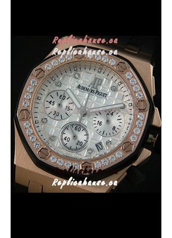 Audemars Piguet Royal Oak Offshore Lady Alinghi Swiss Watch in White Checkered Dial