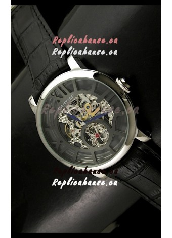 Cartier Ronde de Japanese Replica Watch in Skelton Grey Dial