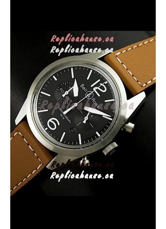 Bell and Ross BR126 Vintage Swiss Quartz Watch in Steel Case