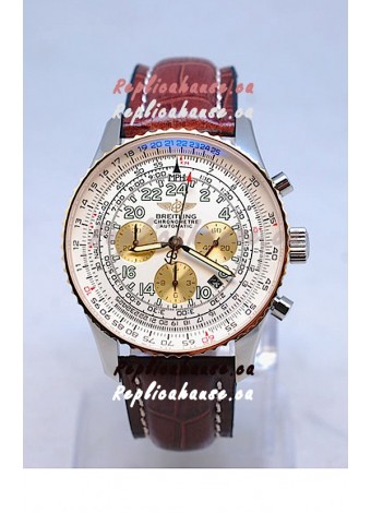 Breitling Navitimer Cosmonaute Swiss Replica Watch Gold Plated Bezel
