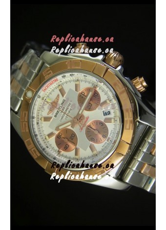 Breitling Chronomat Evolution Swiss Replica Watch in Pink Gold