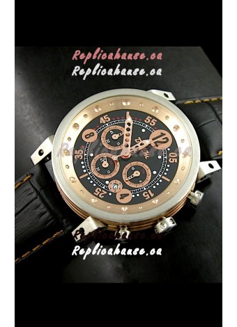B.R.M.0011G6 Japanese Replica Quartz Watch in Black&Rose Gold Dial