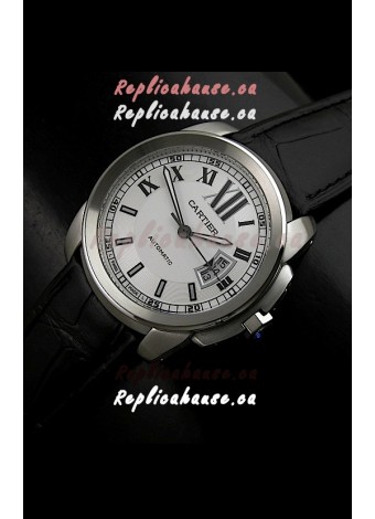 Cartier Calibre de Cartier Swiss Replica Automatic Watch in White Dial