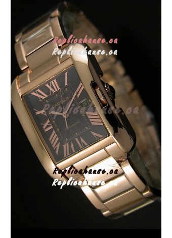 Cartier Tank Anglaise Mid Sized Swiss Watch Pink Gold - 1:1 Mirror Replica Watch
