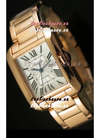 Cartier Tank Anglaise Mid Sized Swiss Watch Pink Gold - 1:1 Mirror Replica Watch