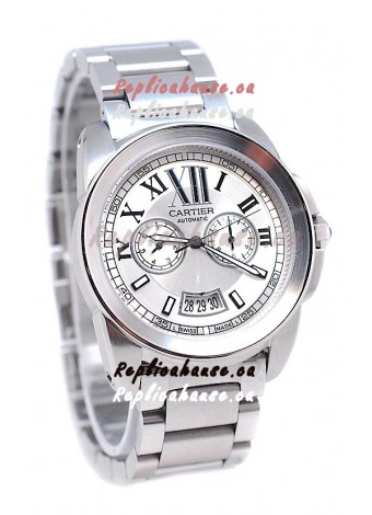 Calibre De Cartier Japanese Automatic Watch in White Dial
