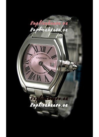 Cartier Roadster Ladies Watch - 1:1 Mirror Replica Watch in Pink Dial