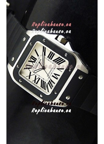 Cartier Santos Swiss Replica Watch in White Dial