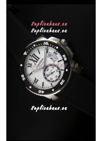 Calibre De Cartier Watch 42MM White Dial Steel Case - 1:1 Mirror Replica Watch
