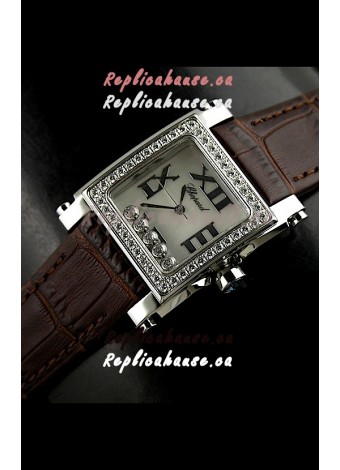 Chopard Happy Sport Swiss Replica Watch in Brown Strap