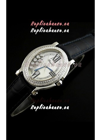 Chopard Happy Sport Swiss Replica Watch in Black Strap