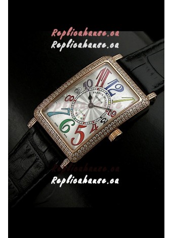 Franck Muller Long Island Japanese Replica Watch in White Dial