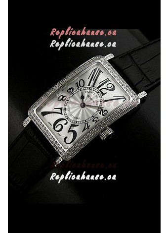 Franck Muller Long Island Japanese Replica Watch in Silver White Dial