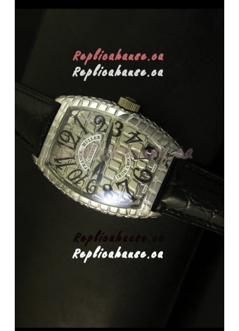 Franck Muller Casablanca Iron Croco Watch in Steel Case