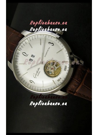 Glashuette Tourbillon Japanese Replica Watch in White Dial
