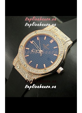 Hublot Big Bang Classic Fusion Swiss Watch in Diamonds Embedded Case