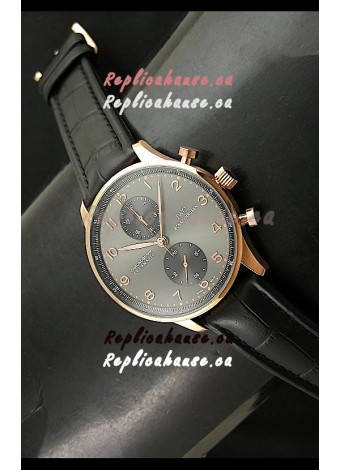 IWC Portuguese Chronograph Swiss Watch in Pink Gold Casing
