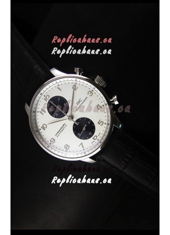 IWC Portuguese Chronograph Swiss Replica Watch in Steel Case - 1:1 Mirror Replica Edition