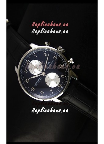 IWC Portuguese Chronograph Swiss Replica Watch in Steel Case - 1:1 Mirror Replica Edition