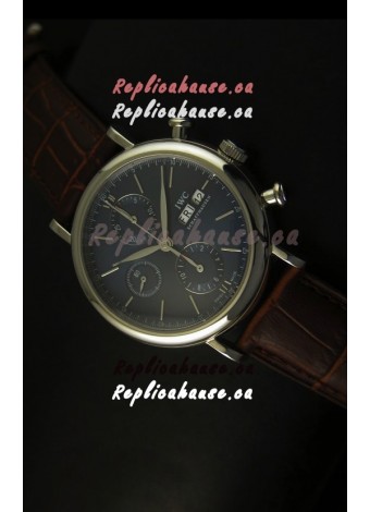 IWC Portofino Chronograph Swiss Watch in Steel Case Grey Dial