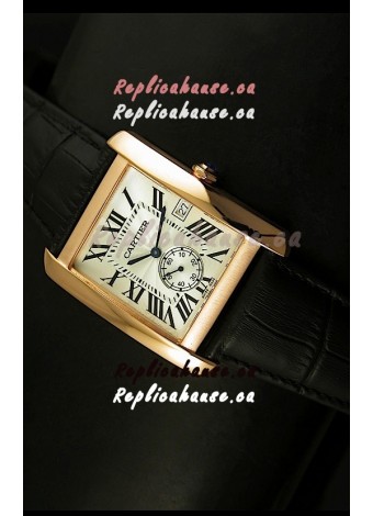 Cartier Tank Anglaise Japanese Replica Watch 34MM - White Dial Pink Gold 