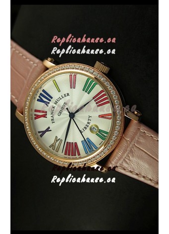 Franck Muller Master of Complications Liberty Japanese Watch in Pink Strap