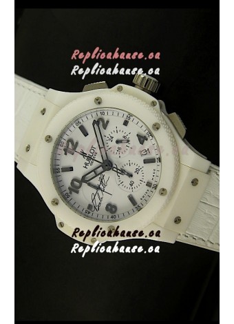 Hublot Big Bang White Ceramic Case Watch in Quartz Movement