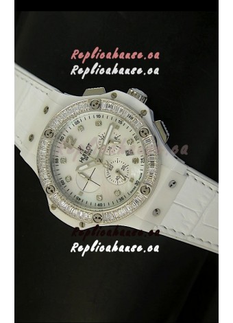 Hublot Big Bang 34MM Ladies Watch in Quartz Movement - White Dial/Strap