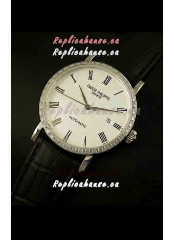 Patek Philippe Calatrava 5120 Swiss Replica Watch in Steel Casing - Roman Hours