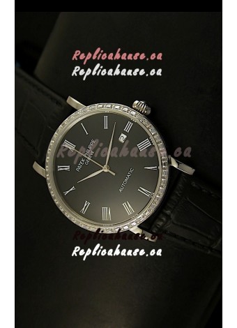 Patek Philippe Calatrava 5120 Swiss Replica Watch in Steel Casing - Roman Hours