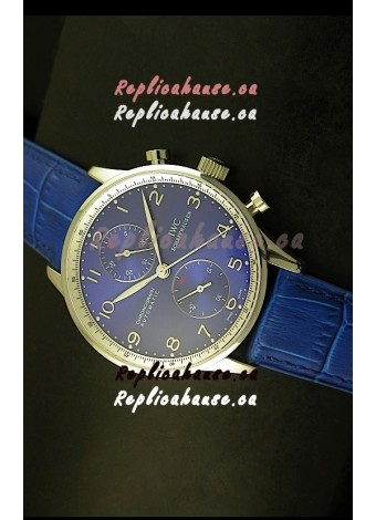 IWC Portuguese Chronograph Swiss Replica Watch in Steel Case - 1:1 Mirror Replica Edition