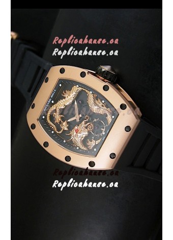 Richard Mille RM057 Tourbillon Jackie Chan Swiss Replica Watch in Pink Gold