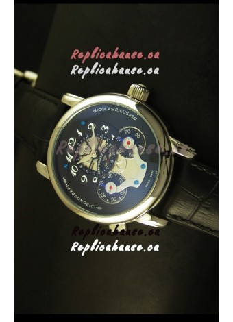 Mont Blanc Nicolas Riessec Stainless Steel Case in Black Dial