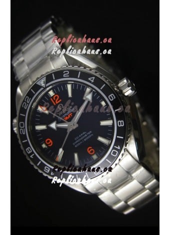 Omega Planet Ocean GMT Black Swiss Replica Watch - 1:1 Ultimate Mirror Edition