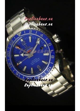 Omega Planet Ocean GMT Blue Swiss Replica Watch - 1:1 Ultimate Mirror Edition