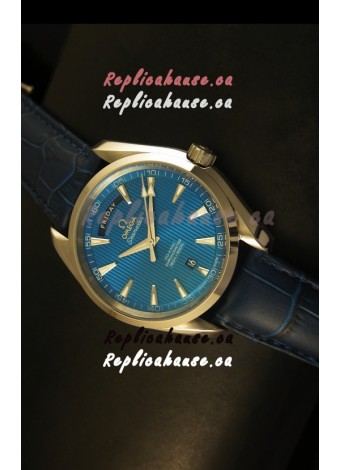 Omega Seamaster Aqua Terra Co-Axial Day Date Leather Swiss Watch