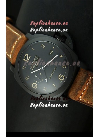 Panerai Luminor PAM441 GMT 1950 3 Days Power Reserve Swiss Watch in Ceramic Case