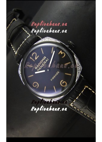 Panerai Radiomir PAM604 3 Days DLC Coated Swiss Watch with Unitas Movement