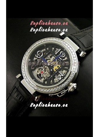 Cartier Ronde De Ladies Replica Watch in Decorated Skeleton Dial
