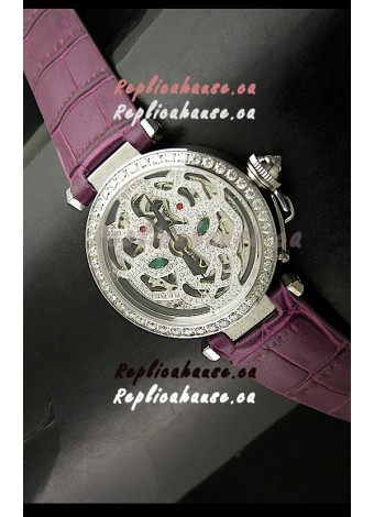 Cartier Pasha Ladies Replica Watch in Skelton Diamond Dial