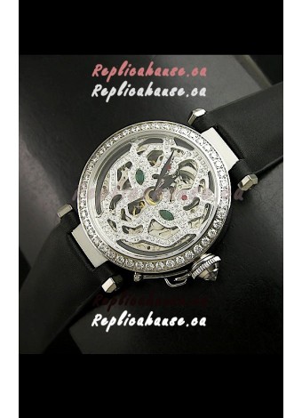 Cartier Pasha Ladies Replica Watch in Skelton Diamond Dial