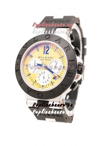 Bvlgari Aluminium Automatic Watch in Yellow Dial