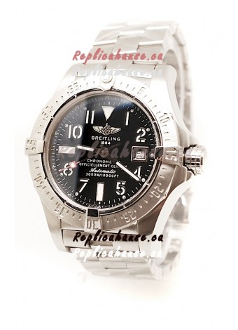 Breitling Chronograph Chronometre Swiss Replica Watch in Black Dial