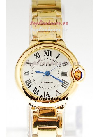 Ballon Bleu De Cartier Japanese Ladies Replica Yellow Gold Watch