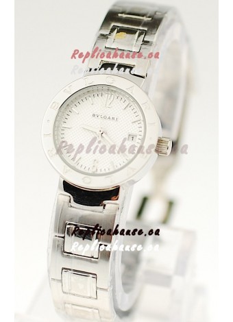Bvlgari Quartz Japanese Steel Watch in Silver Dial