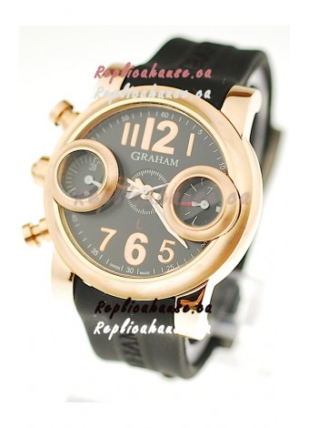 Graham Swordfish Japanese Replica Gold Watch in Golden Markers