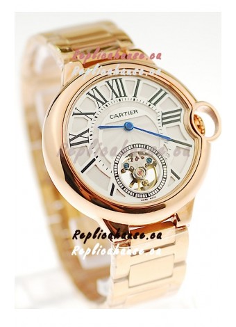 Ballon Bleu De Cartier flying Tourbillon Japanese Replica Gold Watch