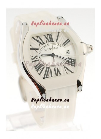 Cartier Roadster Japanese Replica Watch in White 