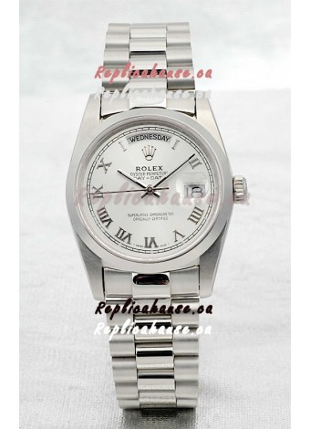 Rolex Day Date Silver Swiss Replica Watch