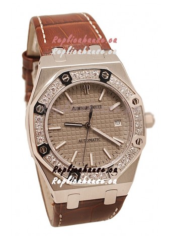 Audemars Piguet Royal Oak Steel Swiss Watch in Grey Dial